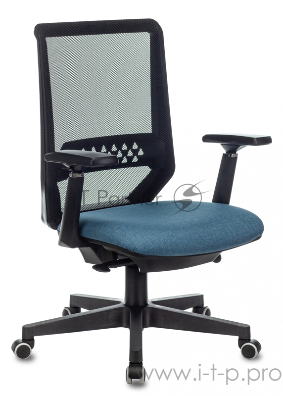 Кресло руководителя Бюрократ EXPERT черный TW-01 сиденье синий 38-415 сетка/ткань с подголов. крестовина пластик