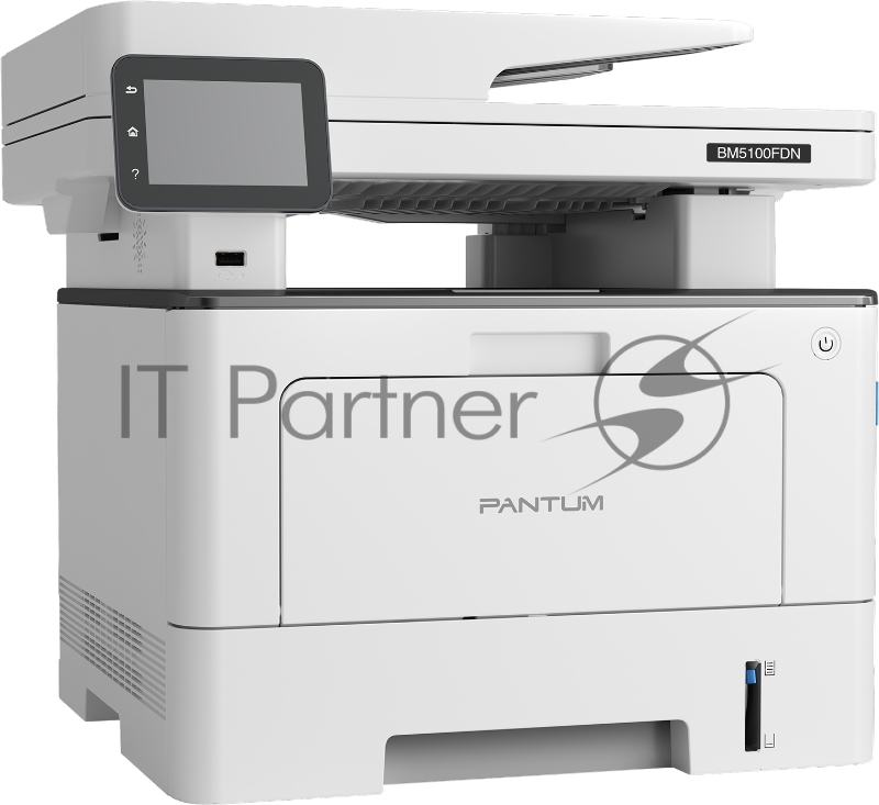 МФУ лазерное Pantum BM5100FDN с дуплексным автоподатчиком, (А4, копир/принтер/сканер/факс (без трубки), 40 стр/мин, 1200 × 1200 dpi, 512Мб RAM, 1.2 ГГц, PCL/PS, лоток 250 стр, USB/LAN, серый корпус, расходка серии 5120)