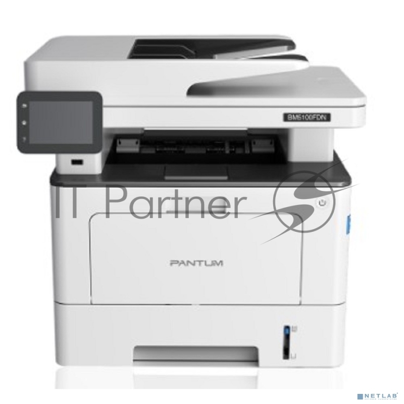 МФУ лазерное Pantum BM5100FDN с дуплексным автоподатчиком, (А4, копир/принтер/сканер/факс (без трубки), 40 стр/мин, 1200 × 1200 dpi, 512Мб RAM, 1.2 ГГц, PCL/PS, лоток 250 стр, USB/LAN, серый корпус, расходка серии 5120)