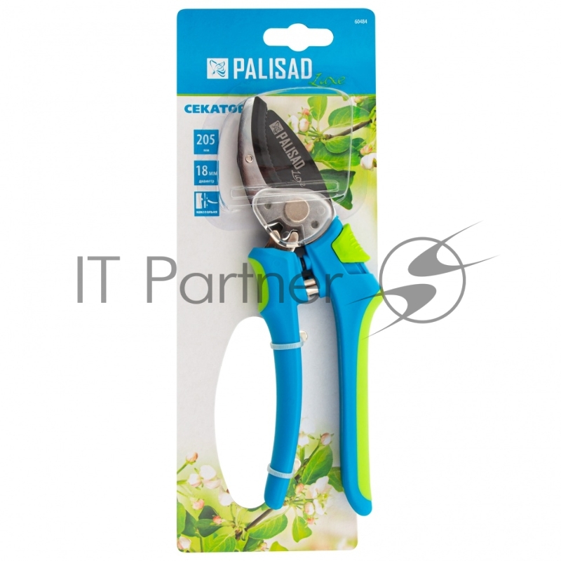 Секатор с наковальней, обрезиненные рукоятки PALISAD LUXE 60484