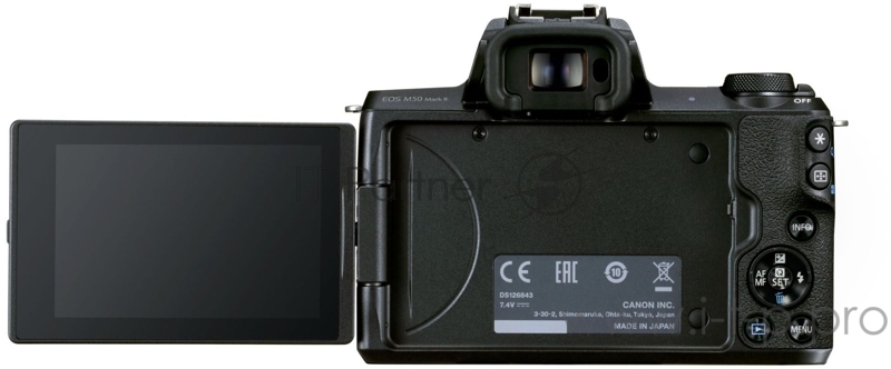 Фотоаппарат Canon EOS M50 Mark II черный 24.1Mpix 3 4K WiFi EF-M15-45 IS STM LP-E12 (с объективом)