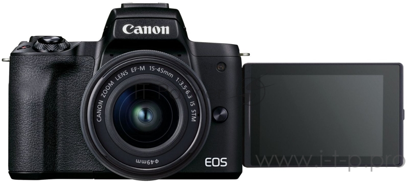 Фотоаппарат Canon EOS M50 Mark II черный 24.1Mpix 3 4K WiFi EF-M15-45 IS STM LP-E12 (с объективом)