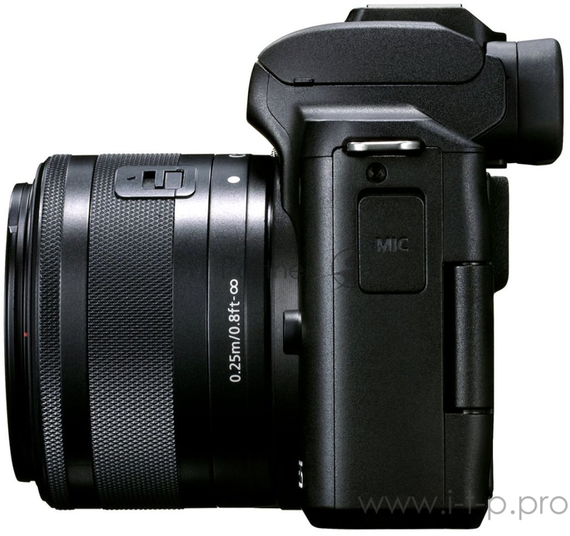 Фотоаппарат Canon EOS M50 Mark II черный 24.1Mpix 3 4K WiFi EF-M15-45 IS STM LP-E12 (с объективом)