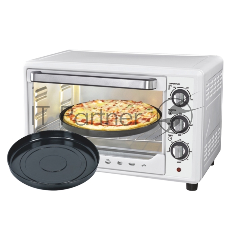 Мини-печь SAKURA SA-7001WP 35л, духовка 1600Вт, механ.управление, 3 режима работы духовки (верх, низ, верх+низ), таймер на 60 минут, регулировка температуры духовки, комплектация - металлическая решетка, противень, круглая форма для выпечки (230х50 м