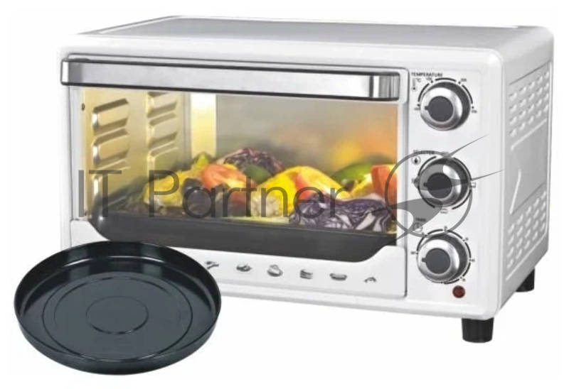 Мини-печь SAKURA SA-7000WP 27л, духовка 1500Вт, механ.управление, 3 режима работы духовки (верх, низ, верх+низ), таймер на 60 минут, регулировка температуры духовки, комплектация - металлическая решетка, противень, круглая форма для выпечки (230x50мм