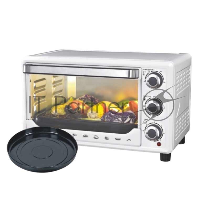 Мини-печь SAKURA SA-7000WP 27л, духовка 1500Вт, механ.управление, 3 режима работы духовки (верх, низ, верх+низ), таймер на 60 минут, регулировка температуры духовки, комплектация - металлическая решетка, противень, круглая форма для выпечки (230x50мм