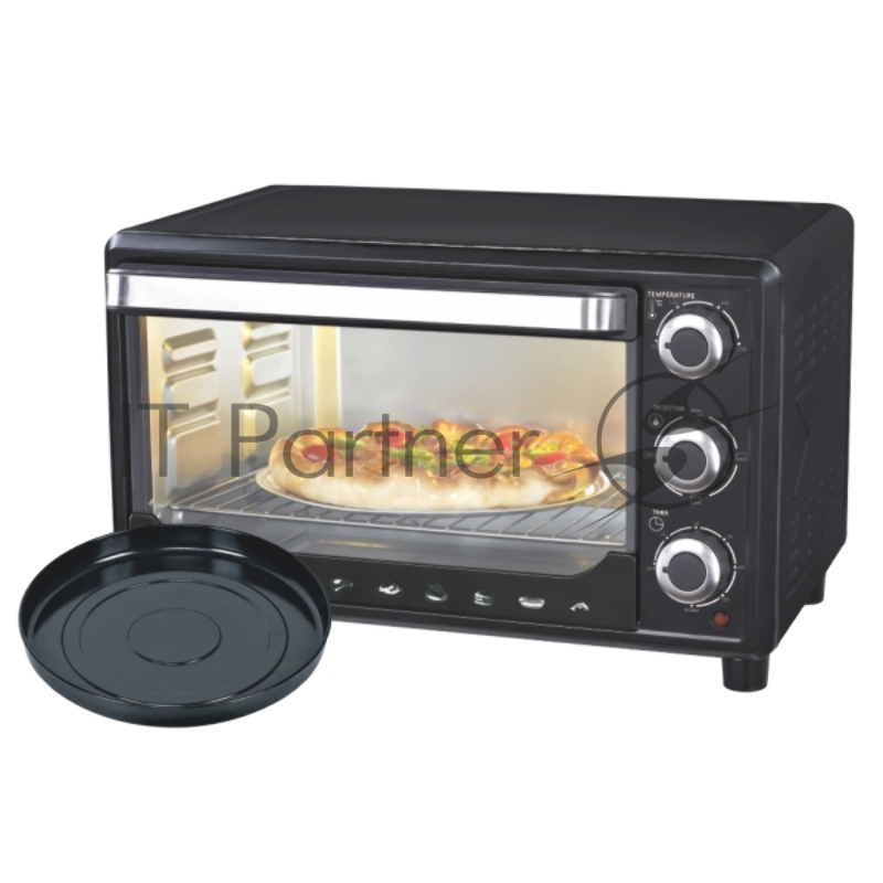 Мини-печь SAKURA SA-7000BP 27л, духовка 1500Вт, механ.управление, 3 режима работы духовки (верх, низ, верх+низ), таймер на 60 минут, регулировка температуры духовки, комплектация - металлическая решетка, противень, круглая форма для выпечки (230x50мм