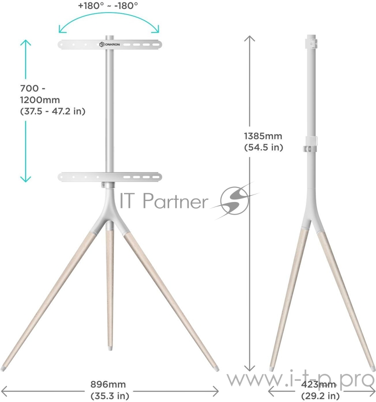 Стойка для ТВ и сенсорных панелей ONKRON TS1220 32-65, белый