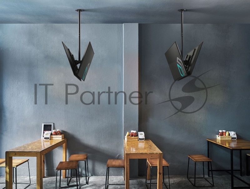 Потолочный кронштейн ONKRON N3L для 2 телевизоров 40”- 80 чёрный