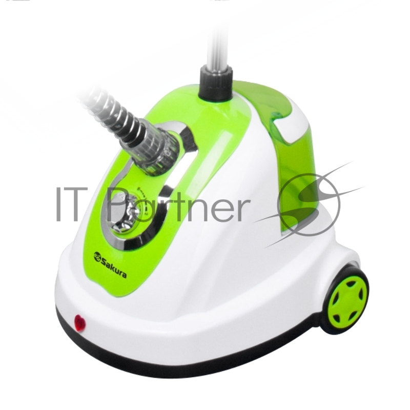 Отпариватель для одежды SAKURA SA-3903GR бел/зел, механическое управление, 1700 Вт, резервуар для воды 1,7 л, до 40 минут непрерывной работы