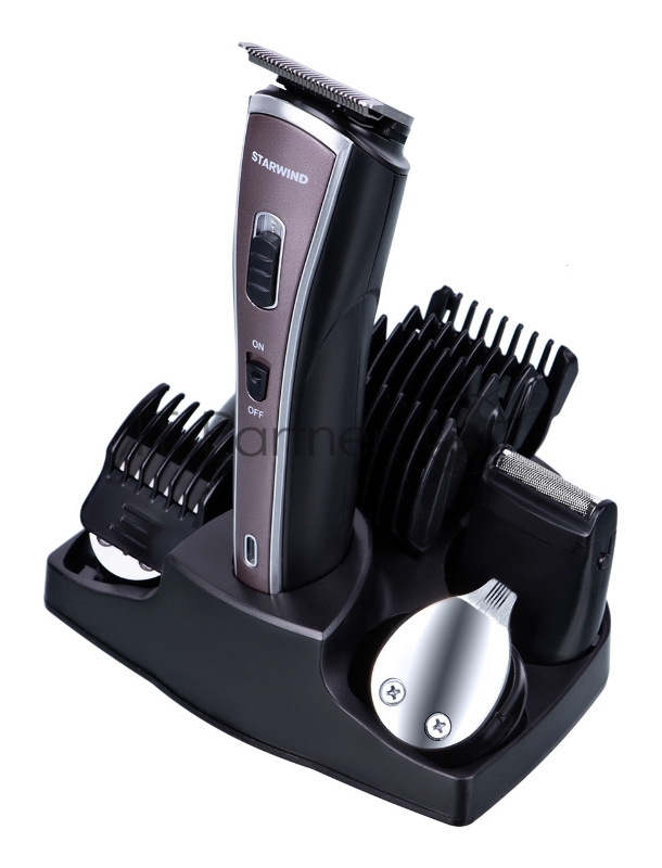 Машинка для стрижки Starwind SHC 1755 серебристый/черный (насадок в компл:9шт)