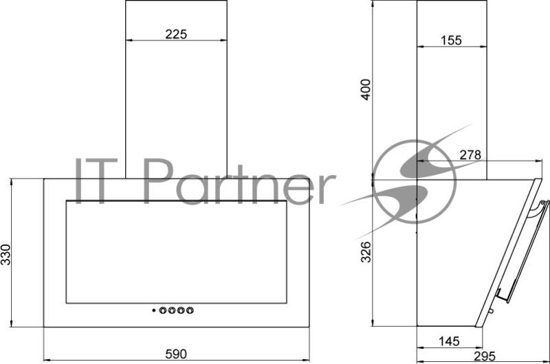 Вытяжка каминная Elikor Коралл 60П-430-К3Д белый управление: кнопочное (1 мотор)