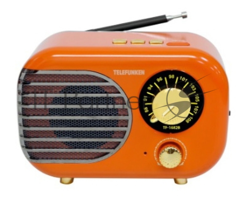 Радиоприемник настольный Telefunken TF-1682B оранжевый/золотистый USB microSD