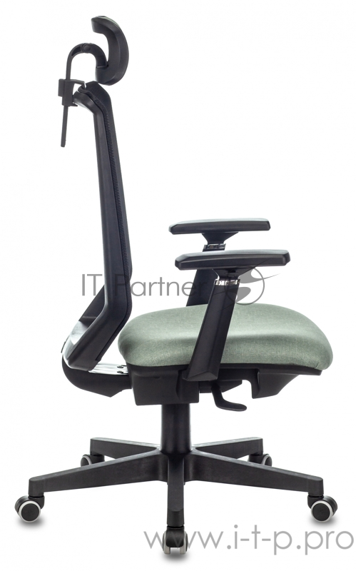 Кресло руководителя Бюрократ EXPERT черный TW-01 сиденье зеленый 38-407 сетка/ткань с подголов. крестовина пластик