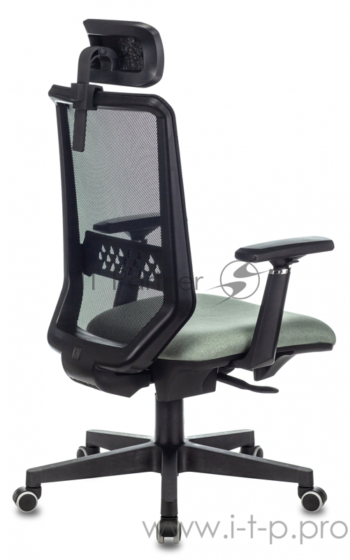 Кресло руководителя Бюрократ EXPERT черный TW-01 сиденье зеленый 38-407 сетка/ткань с подголов. крестовина пластик