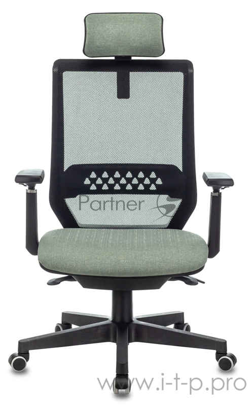 Кресло руководителя Бюрократ EXPERT черный TW-01 сиденье зеленый 38-407 сетка/ткань с подголов. крестовина пластик