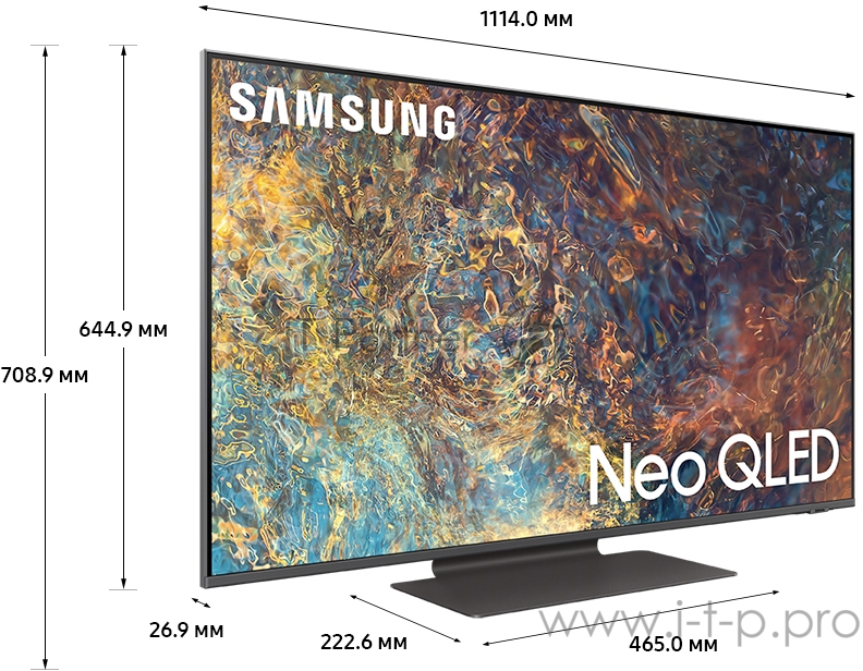 Телевизор QLED Samsung 50 QE50QN90AAUXRU Q черный/Ultra HD/120Hz/DVB-T2/DVB-C/DVB-S2/U TV (RUS)