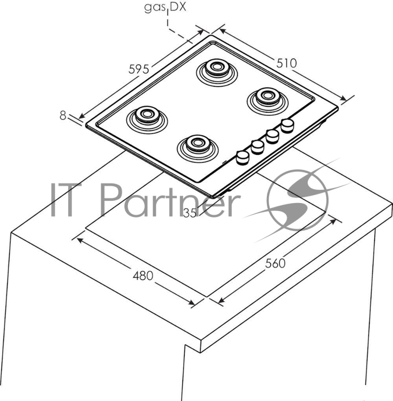 Газовая варочная поверхность Candy Timeless CHG6BF4WX нержавеющая сталь