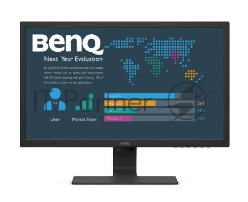 Монитор BENQ 24 BL2483 TN LED 1920x1080 1ms 16:9 250 cd/m2 1000:1 12M:1 170/160 D-sub DVI HDMI Flicker-free Black