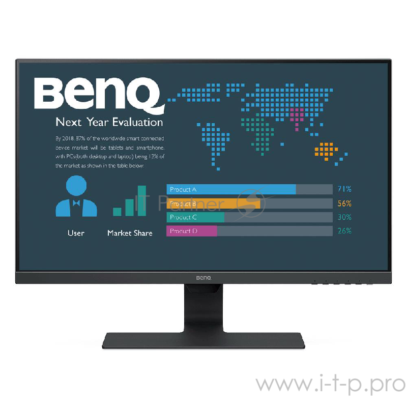 Монитор BENQ 27 BL2780 IPS LED 1920x1080 16:9 250 cd/m2 5ms 12M:1 178/178 D-sub HDMI DP Flicker-free Speaker Black
