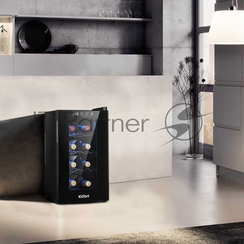 Винный шкаф Kitfort КТ-2419 черный (однокамерный)