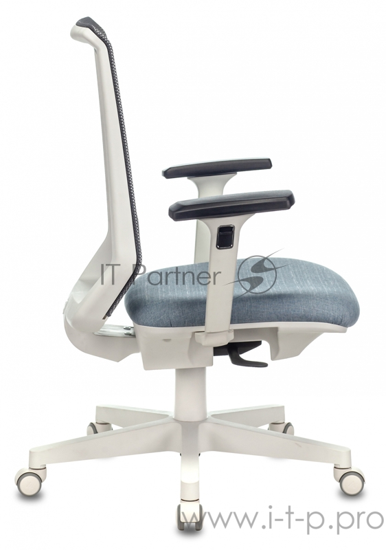 Кресло руководителя Бюрократ EXPERT серый сиденье голубой 38-405 сетка/ткань с подголов. крестовина пластик пластик белый