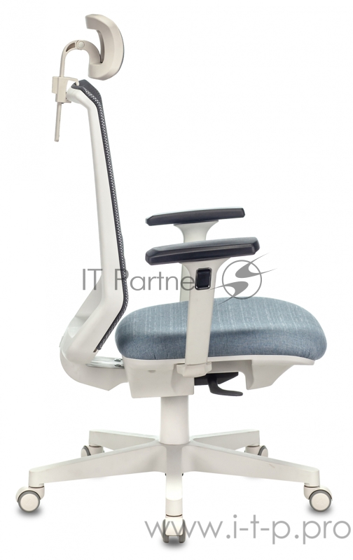 Кресло руководителя Бюрократ EXPERT серый сиденье голубой 38-405 сетка/ткань с подголов. крестовина пластик пластик белый