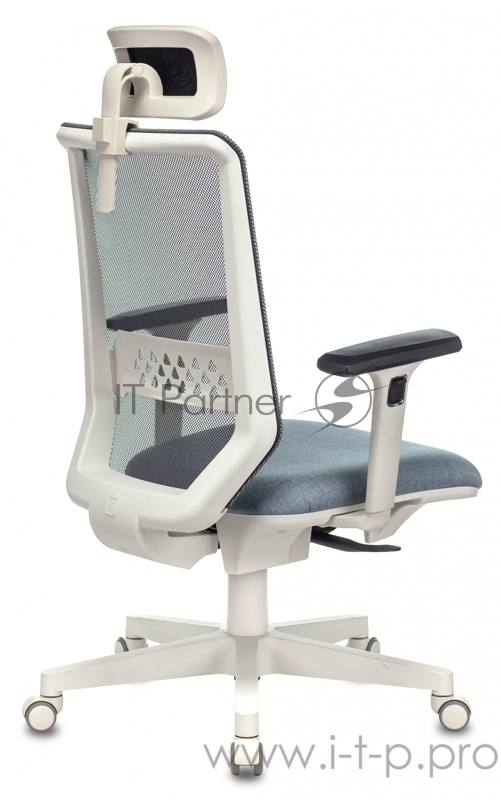 Кресло руководителя Бюрократ EXPERT серый сиденье голубой 38-405 сетка/ткань с подголов. крестовина пластик пластик белый