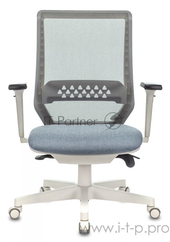 Кресло руководителя Бюрократ EXPERT серый сиденье голубой 38-405 сетка/ткань с подголов. крестовина пластик пластик белый