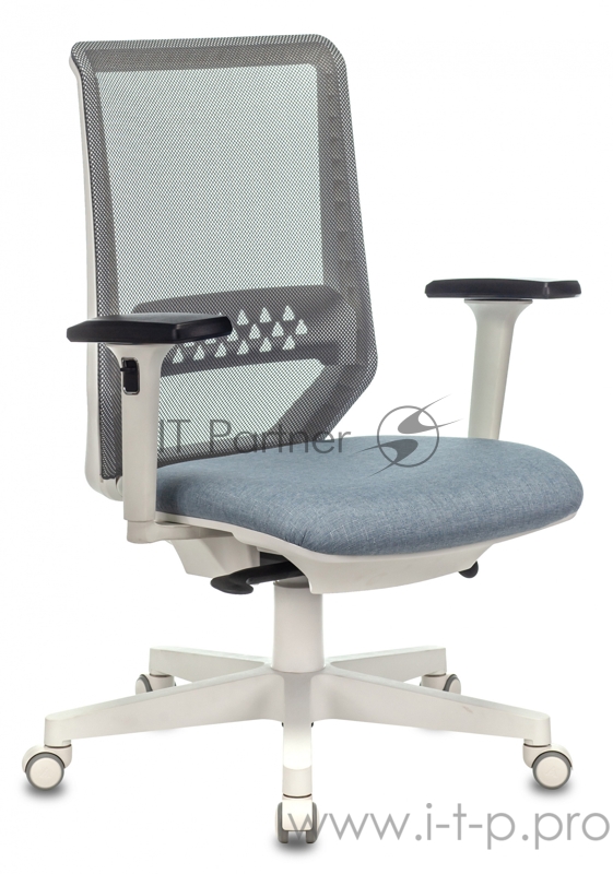 Кресло руководителя Бюрократ EXPERT серый сиденье голубой 38-405 сетка/ткань с подголов. крестовина пластик пластик белый