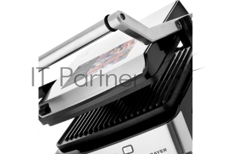 Электрический гриль-пресс BRAYER BR2006, 2000 Вт, съем.пласт, LCD-дисп, рифл.пласт 29*23см, темп 230