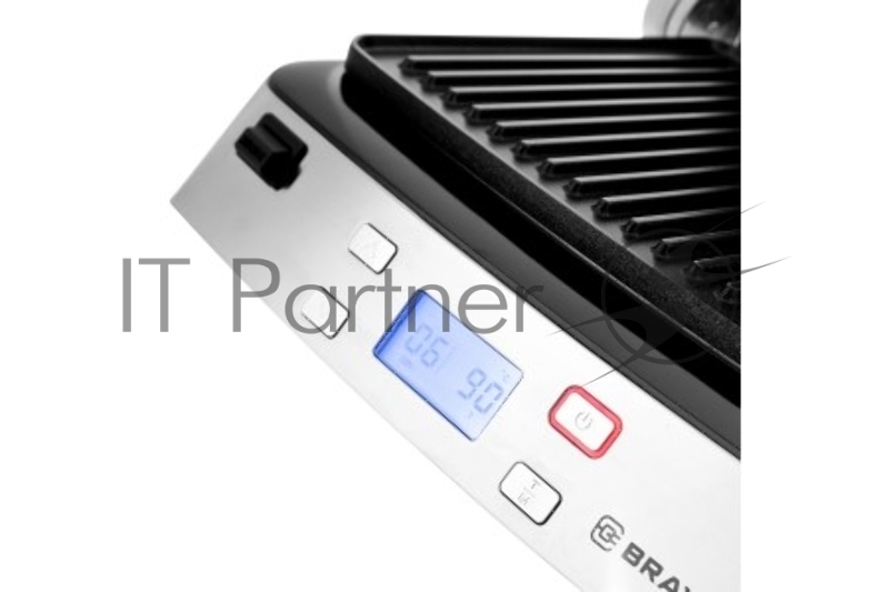 Электрический гриль-пресс BRAYER BR2006, 2000 Вт, съем.пласт, LCD-дисп, рифл.пласт 29*23см, темп 230