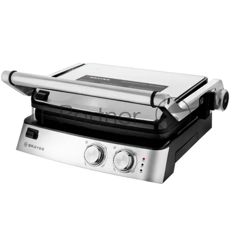 Электрический гриль-пресс BRAYER BR2006, 2000 Вт, съём.пласт 29*23 см, рег.расст,макс.темпер 240 С