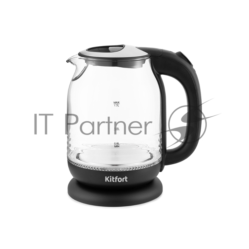 Чайник электрический Kitfort КТ-654-6 1.7л. 2200Вт черный (корпус: стекло)