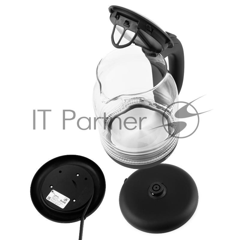 Чайник электрический Kitfort КТ-654-6 1.7л. 2200Вт черный (корпус: стекло)