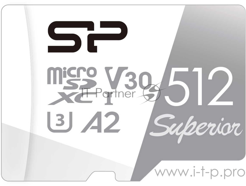 Флеш карта microSDXC 512Gb Class10 Silicon Power SP512GBSTXDA2V20SP Superior + adapter