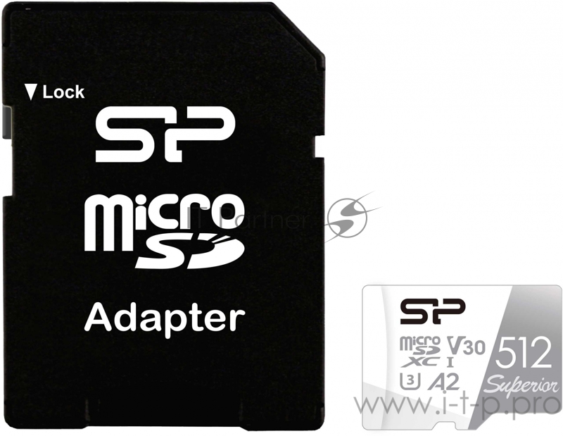 Флеш карта microSDXC 512Gb Class10 Silicon Power SP512GBSTXDA2V20SP Superior + adapter