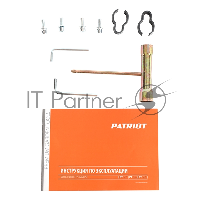 Электро и Бензокосы, Триммеры Бензотриммер PATRIOT PT 555 (1+1) 250106230 {раб. объем 52сс, 3.0 л.с., в комплекте полуавтоматическая катушка Comfort с быстрой заправкой, 3-х лопастной и 40-зубовый диск - диам.диска 25.5см, леска