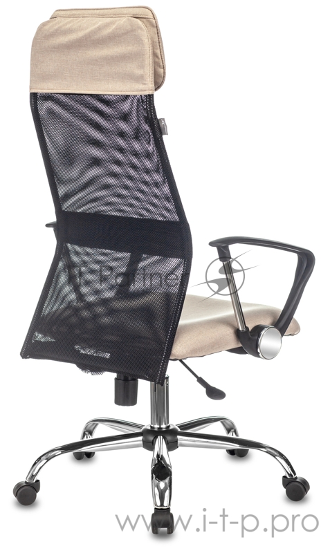 Кресло руководителя Бюрократ KB-6N черный TW-01 сиденье бежевый 38-402 сетка/ткань с подголов. крестовина металл хром