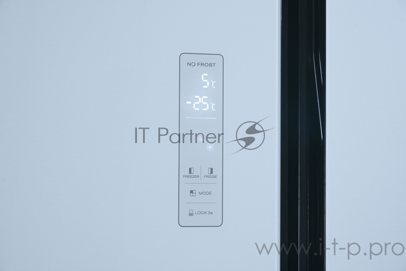 Холодильник WILLMARK SBS-636NFWG (472л, SideBySide, TotalNoFrost, стекл.пан, LED., A+,суперохл,суперзам,бел)