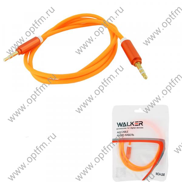 Кабель AUX WALKER WCA-245 с металлическими разъемами оранжевый /пакет/