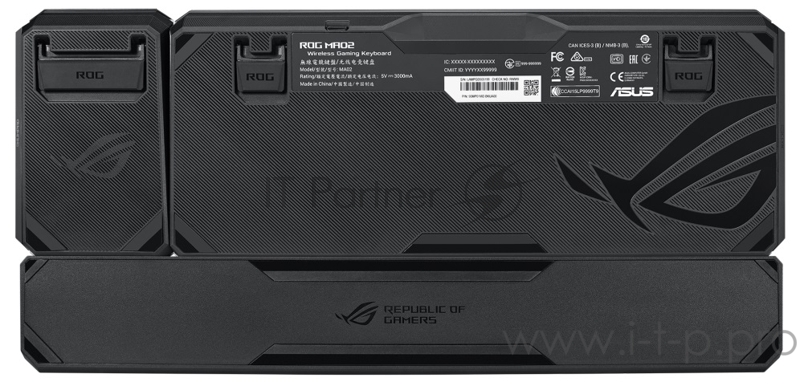 Игровая клавиатура ASUS ROG Claymore II (ROG Red RX Optical Mechanical switches, USB/2.4Ггц, 4000 мАч, RGB подсветка, отсоединяемый нампад, подставка под запястья, 90MP01W0-BKRA00)