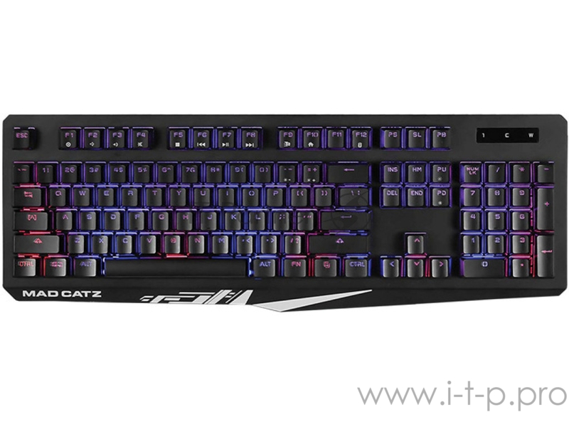 Игровая клавиатура чёрная Mad Catz S.T.R.I.K.E. 2 (мембрана, RGB подсветка, аллюминиевая рама, USB)
