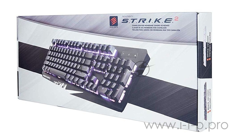 Игровая клавиатура чёрная Mad Catz S.T.R.I.K.E. 2 (мембрана, RGB подсветка, аллюминиевая рама, USB)