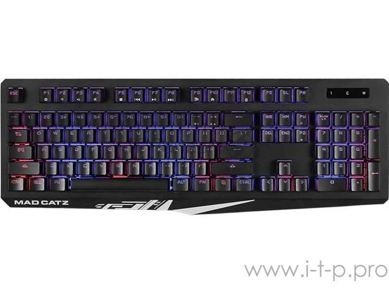 Игровая клавиатура чёрная Mad Catz S.T.R.I.K.E. 4 (Cherry Red Switch, RGB подсветка, аллюминиевая рама, USB)