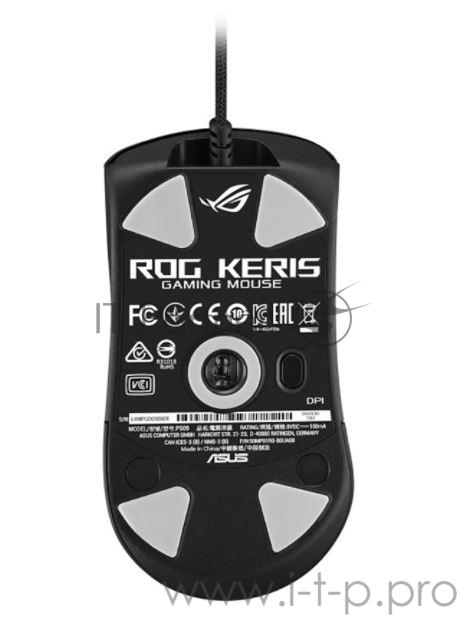 Игровая мышь ASUS ROG Keris (USB, 7 кнопок, 16000 dpi, PAW3389, RGB подсветка, 90MP01R0-B0UA00)