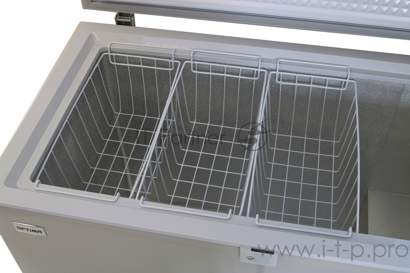 Морозильный ларь OPTIMA BD-310GLG (КОМПР. TOSHIBA, от +10 до -24С, 302л, серый, 3 корзины, замок, лампа)