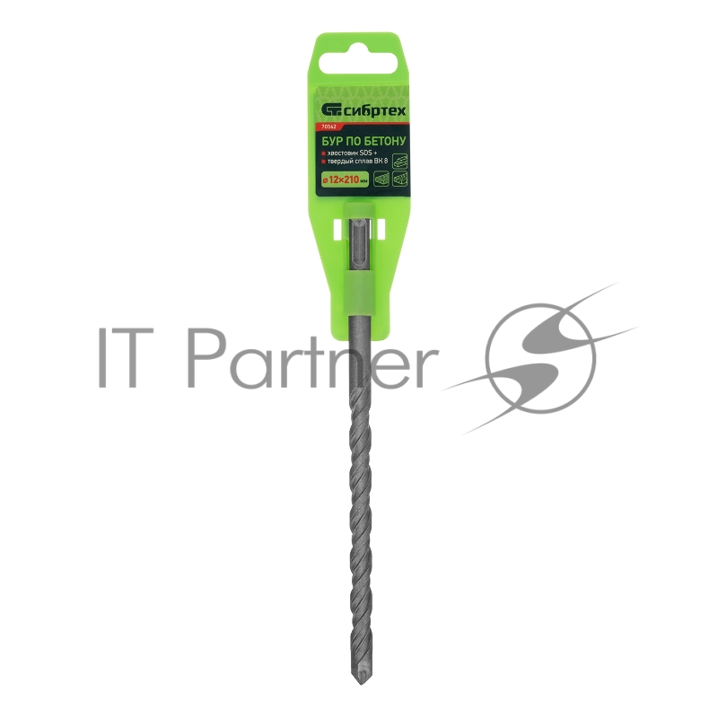 Бур по бетону СИБРТЕХ ,12x210mm, SDS PLUS //70562