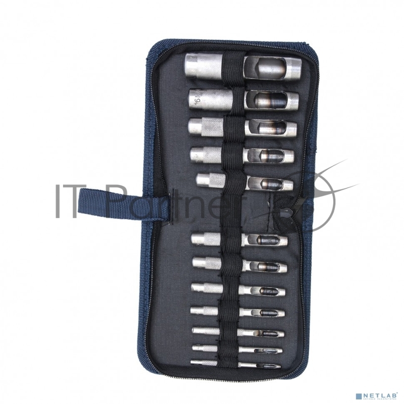 СИБРТЕХ Набор пробойников для кожи 3 4 5 6 7 8 9 10 12 14 16 19 мм, 12 шт 18312