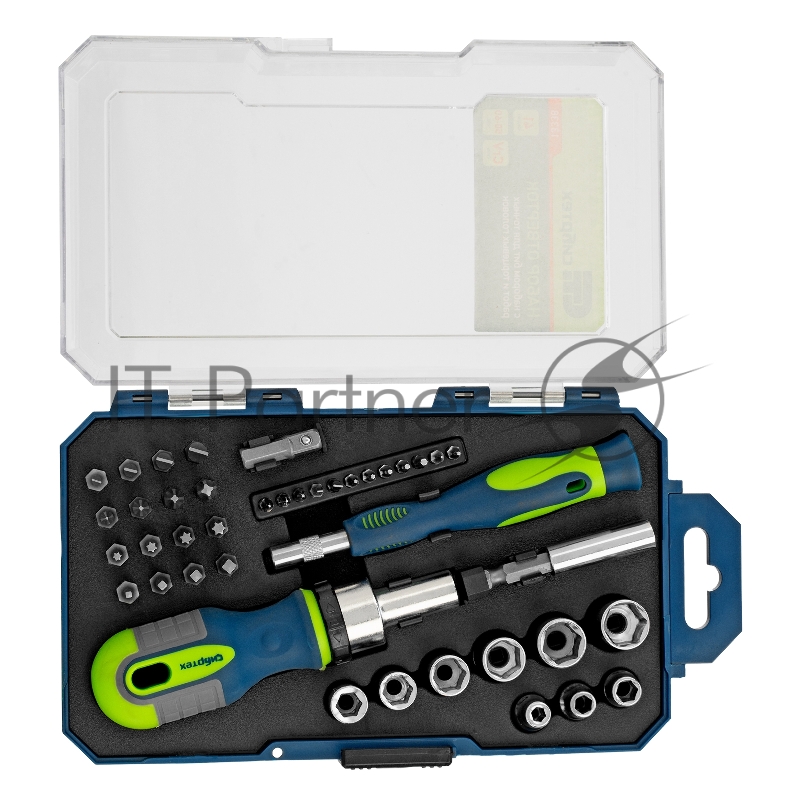 Отвертки СИБРТЕХ реверсивные с набором бит и торцевыми головками, 41 шт 13338